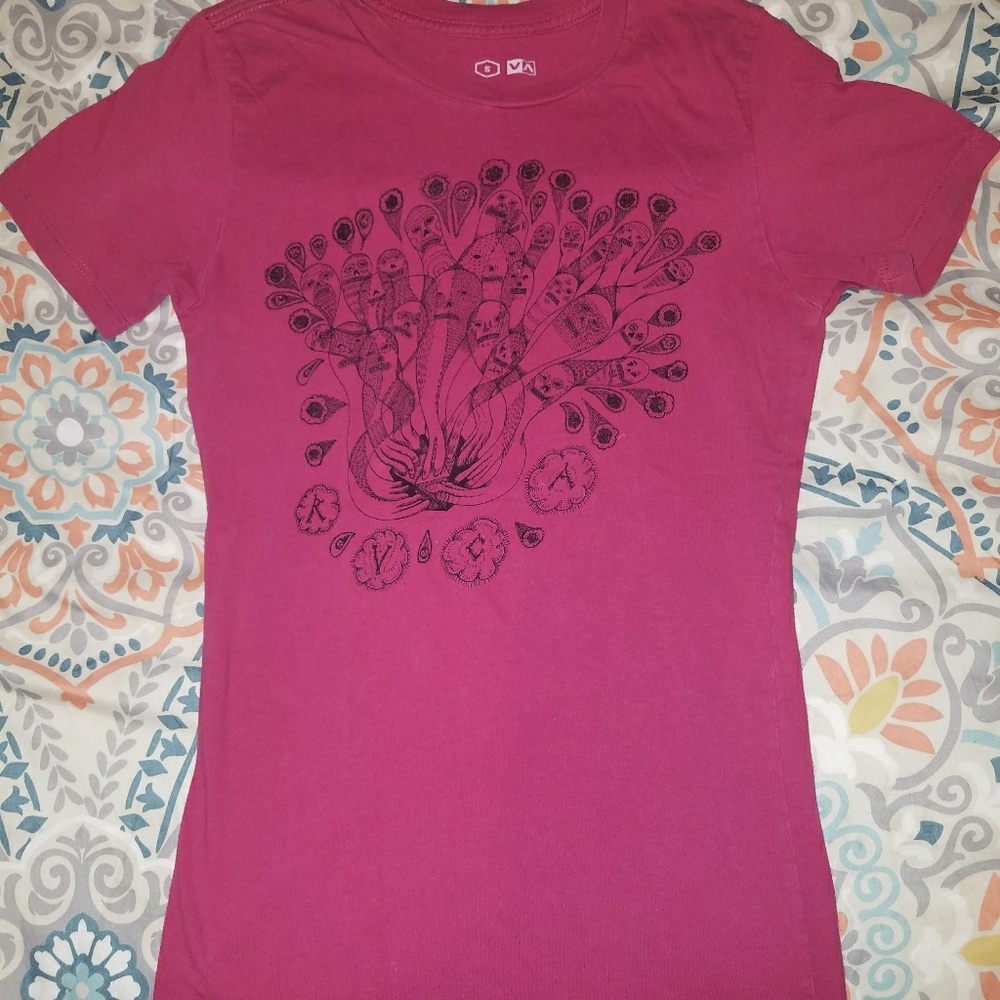 Womens RVCA raspberry shirt